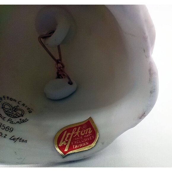 Porcelain Bell Lefton China Pink Rose Hand Painted Butterfly Vintage 1983 03569 - Picture 15 of 15